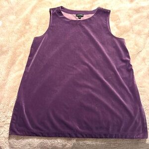 J Jill Wearever Collection Dark Purple Velour Tank